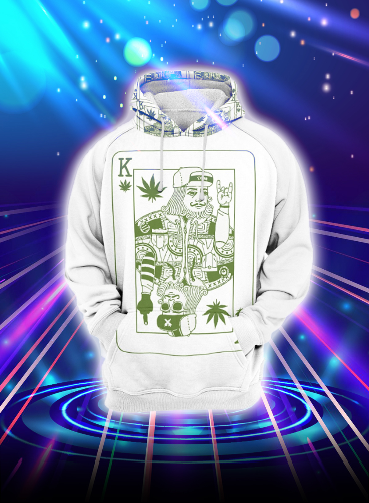 Weed cannabis badass kings all over printed hoodie