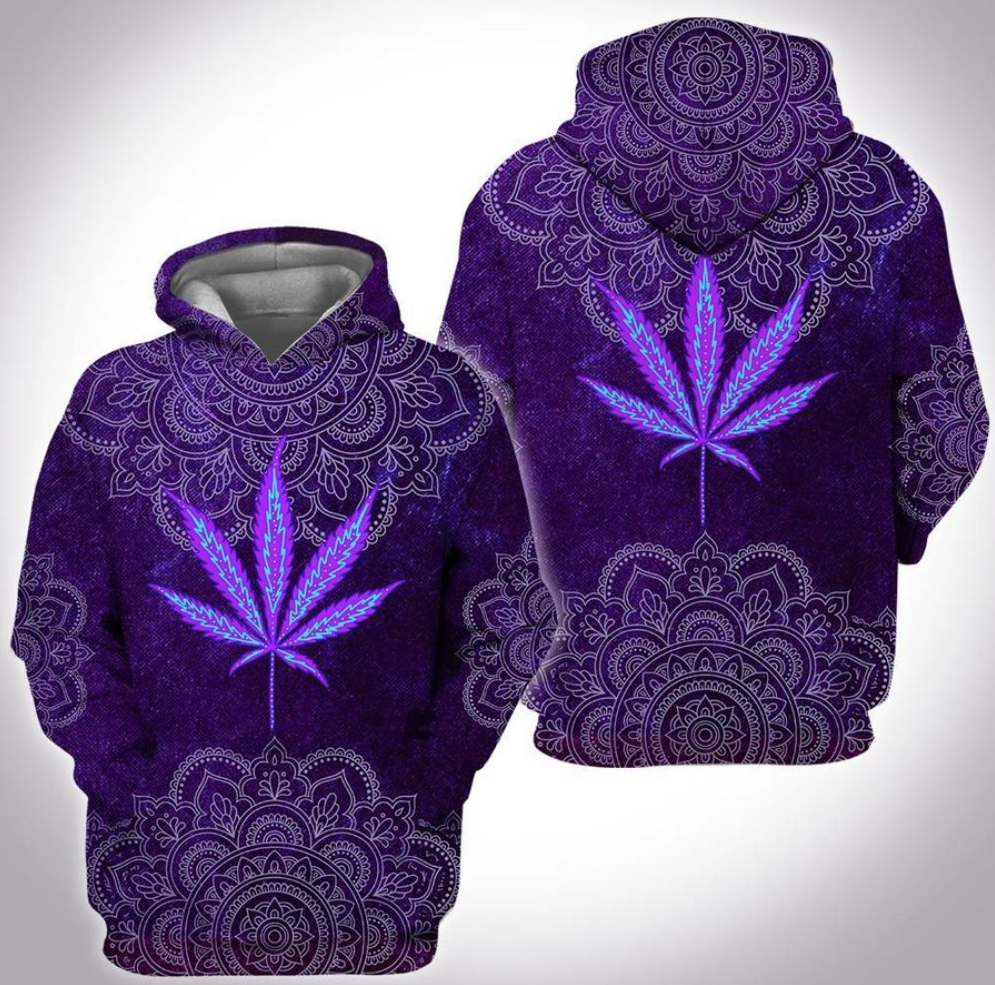 Weed mandala 3D hoodie and legging 1