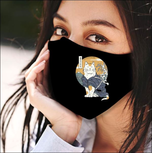 Cat samurai face mask