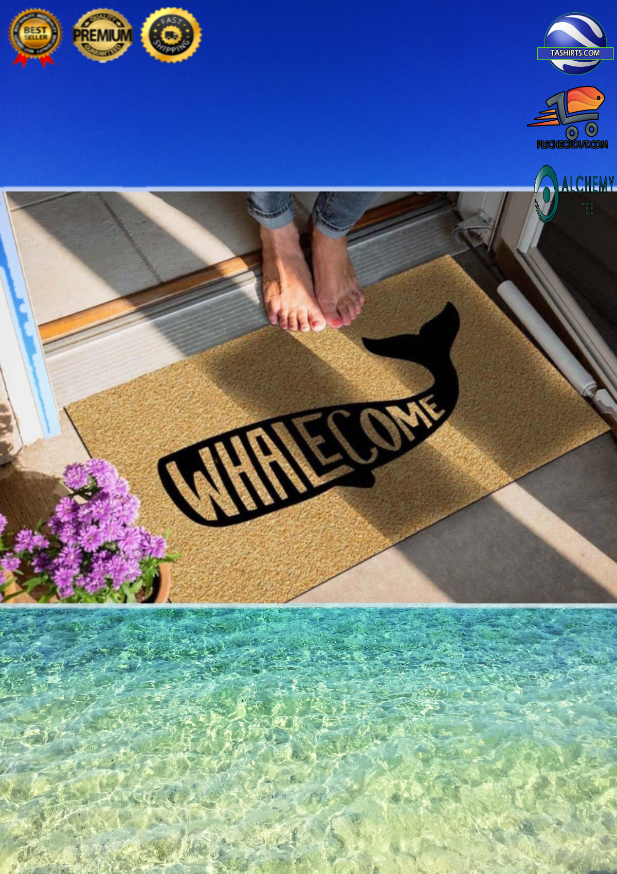 Whalecome whale doormat