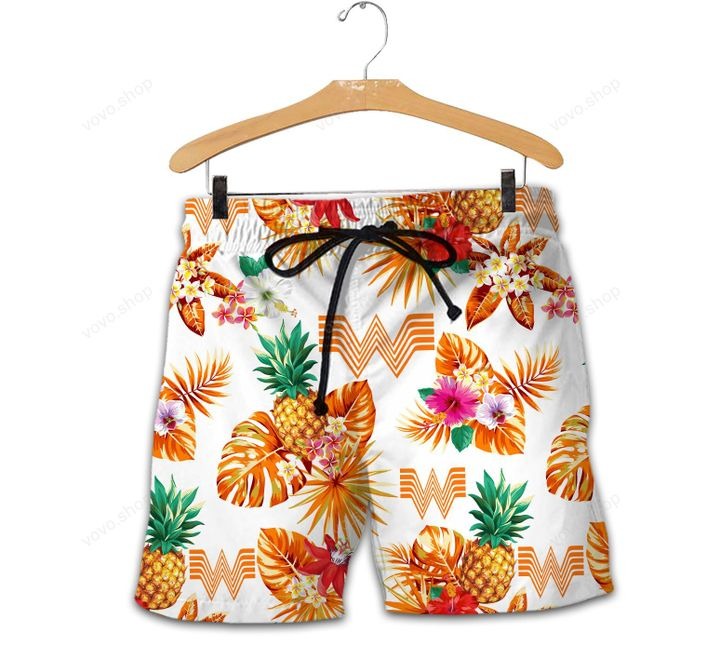Whataburger aloha hawaiian shirt and beach short 1