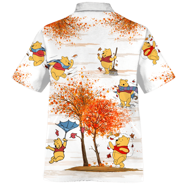 Winnie the pooh autumn time hawaiian shirt 1