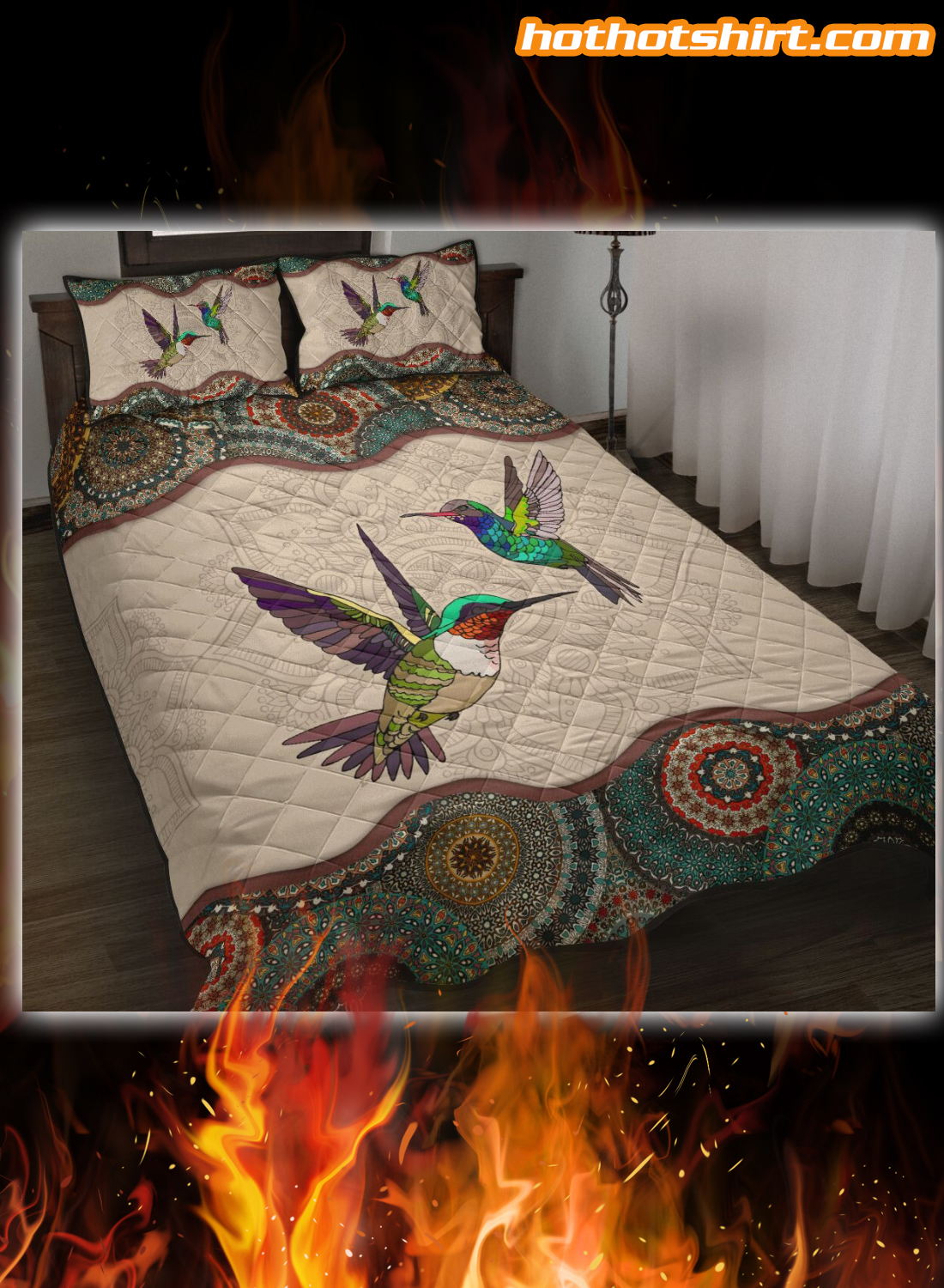 Wonderful bed set for hummingbird lovers 1
