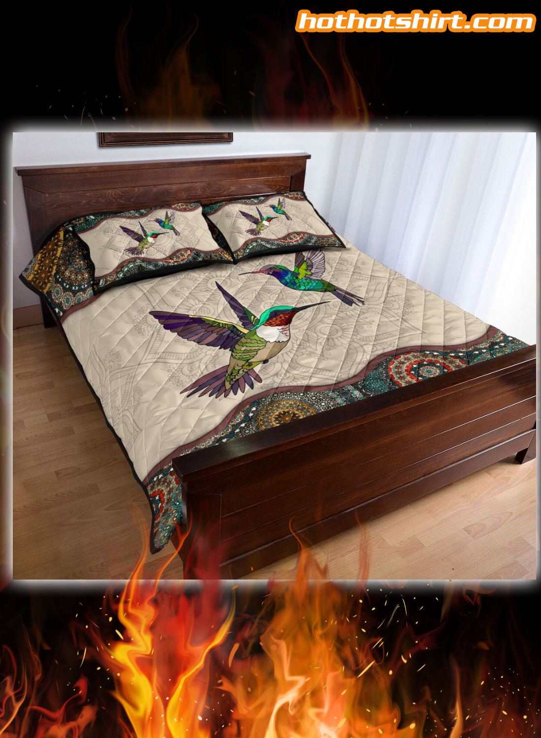Wonderful bed set for hummingbird lovers 2