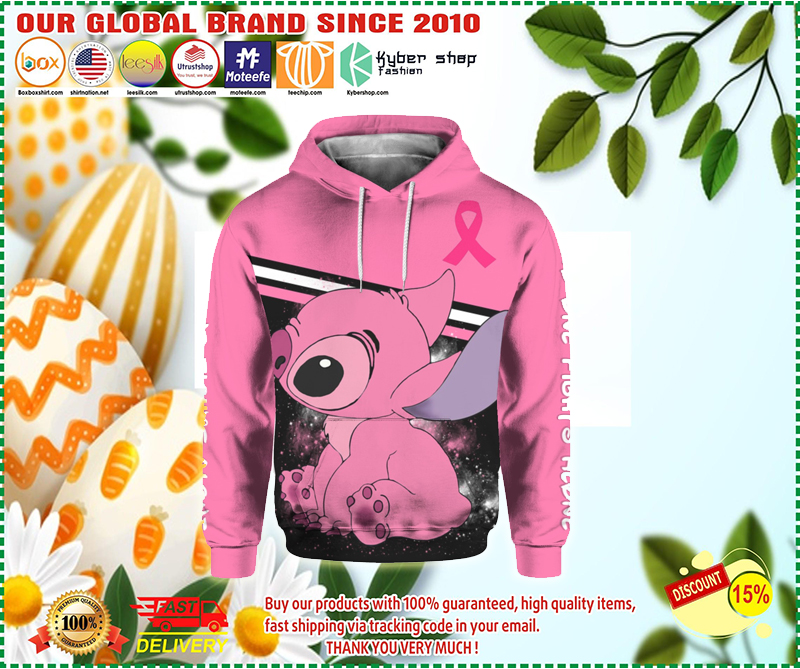 Stitch breast cancer awareness all over print hoodie 3