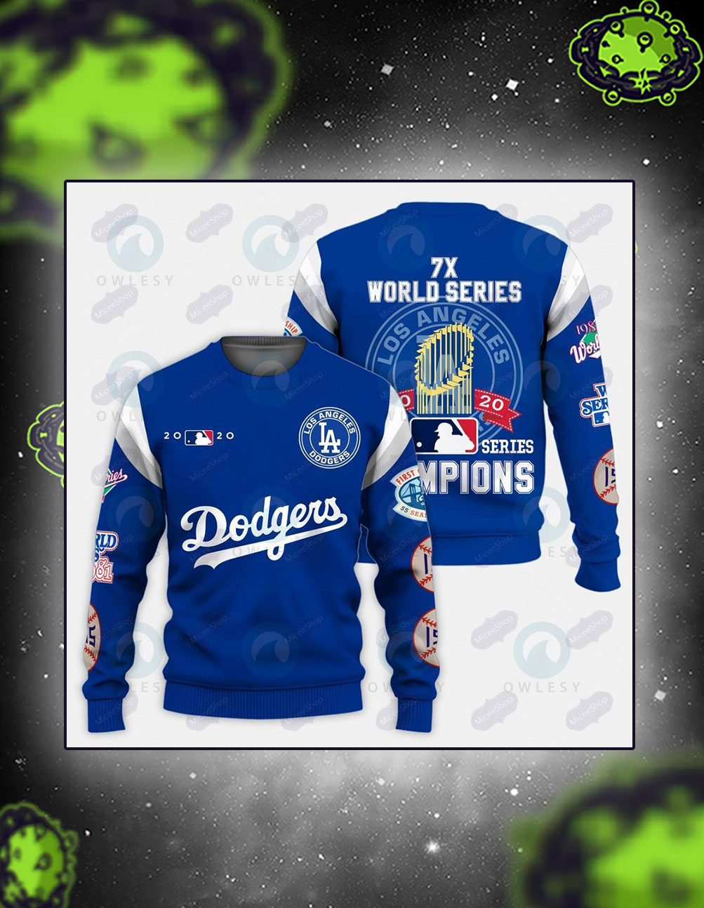 LA dodgers 7x world series champions all over printed sweatshirt