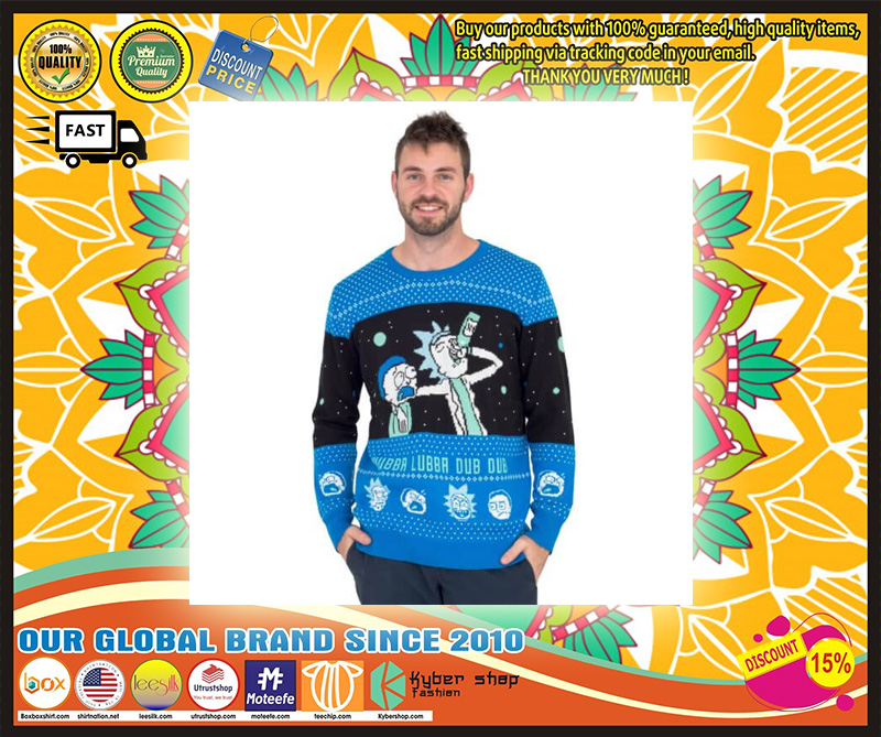 Wubba Lubba Dub Dub Rick and Morty Ugly Christmas Sweater 3