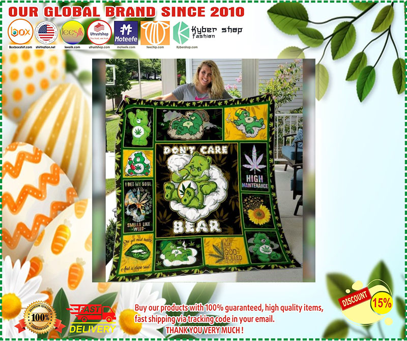 Weed Bear dont care quilt 2