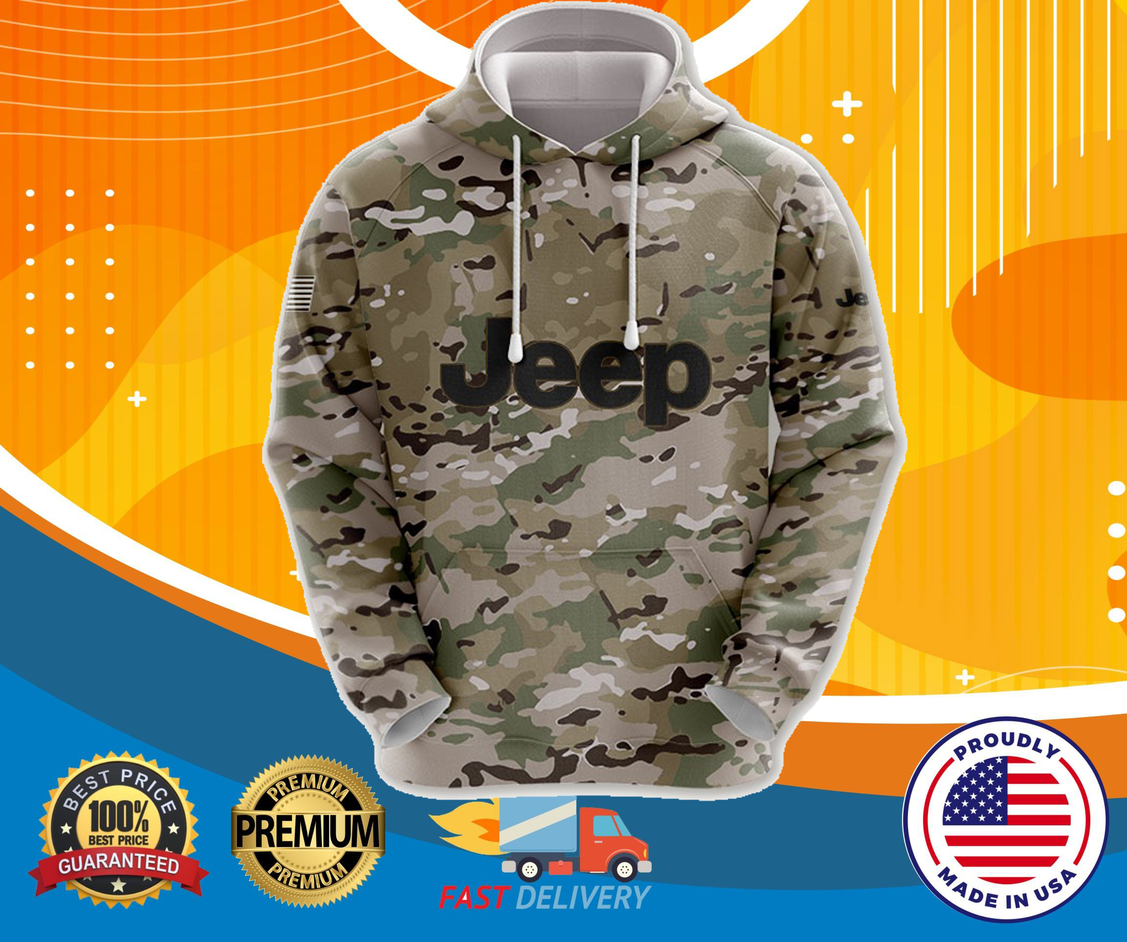 Jeep Camo custom personalized name 3d over print hoodie – LIMITED EDITION