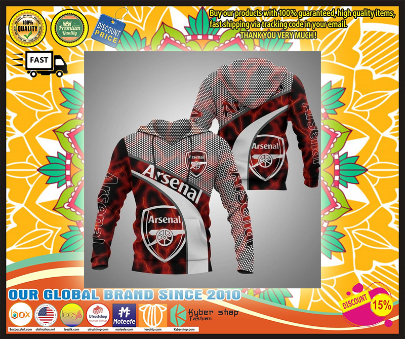 Arsenal 3d full print hoodie