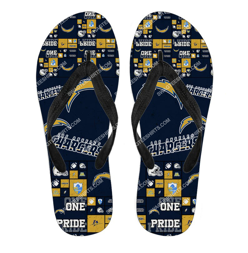 [special edition] the los angeles chargers team all over print flip flops – maria