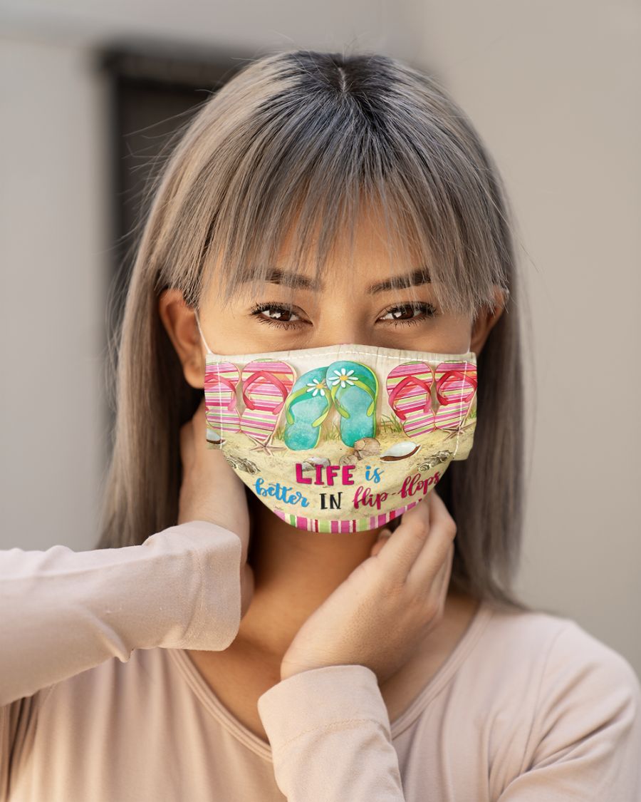 Life is better in flip-flops face mask 1