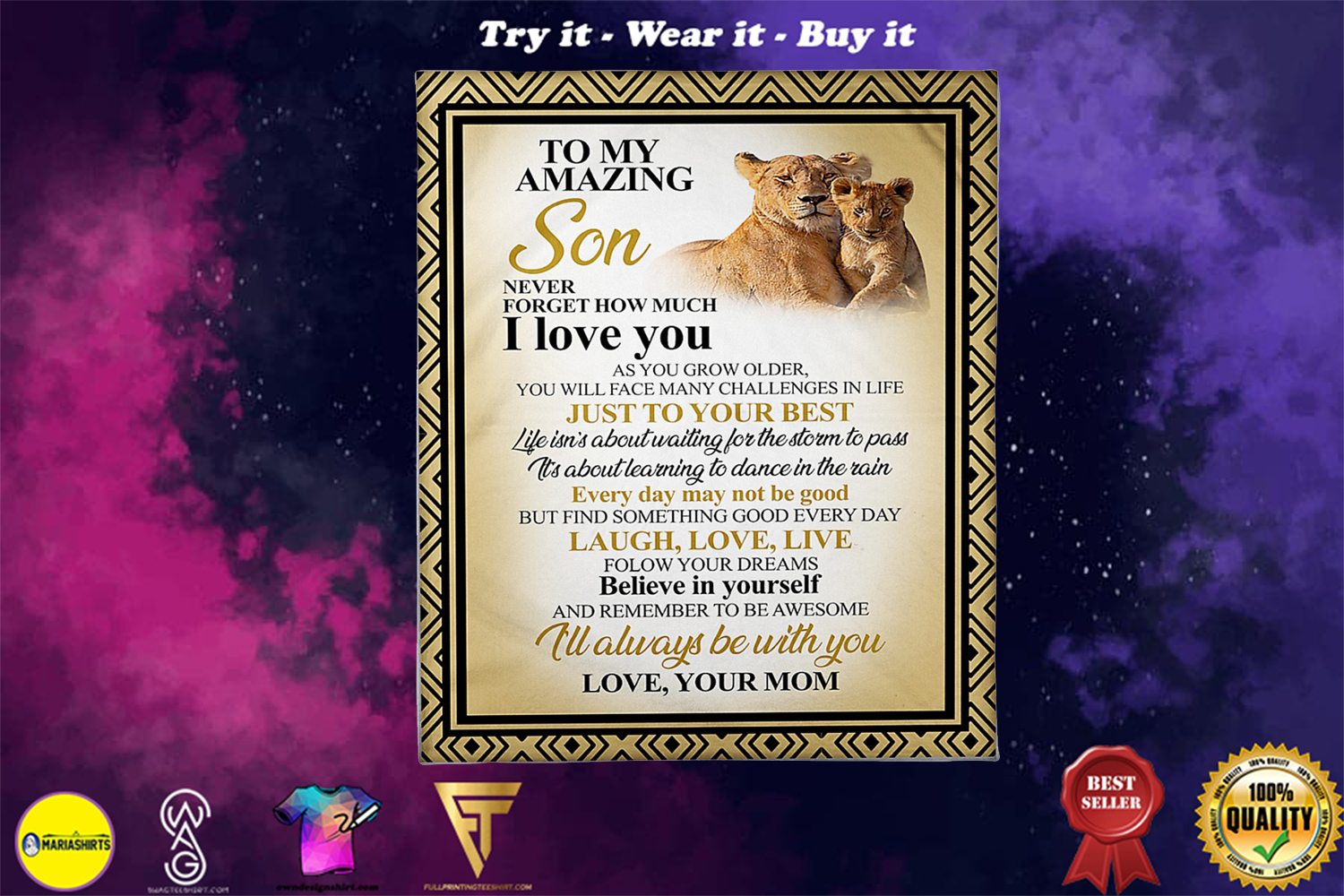 [special edition] lion to my amazing son never forget how much i love you blanket – maria