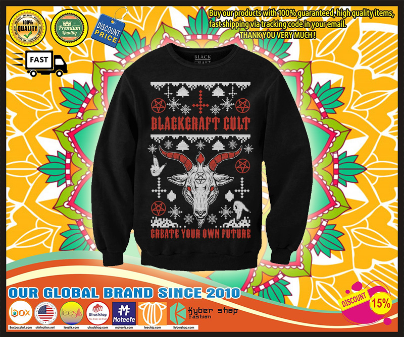 Santa Baphomet Blackcraft cult create your own future ugly christmas sweater