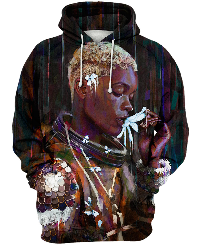 Black Girl African With Flower All Over Print hoodie