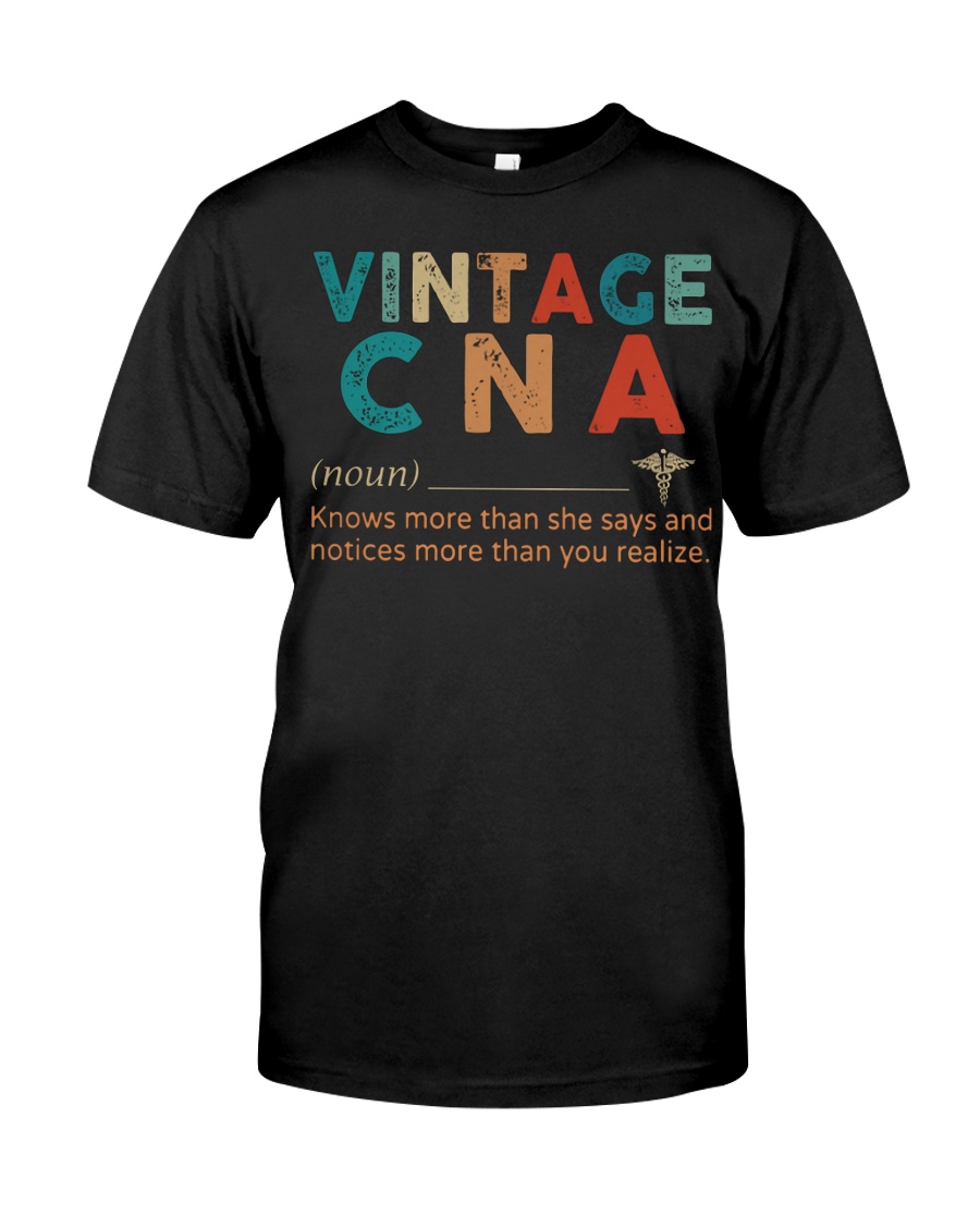 Vintage cna noun knows more than she says shirt