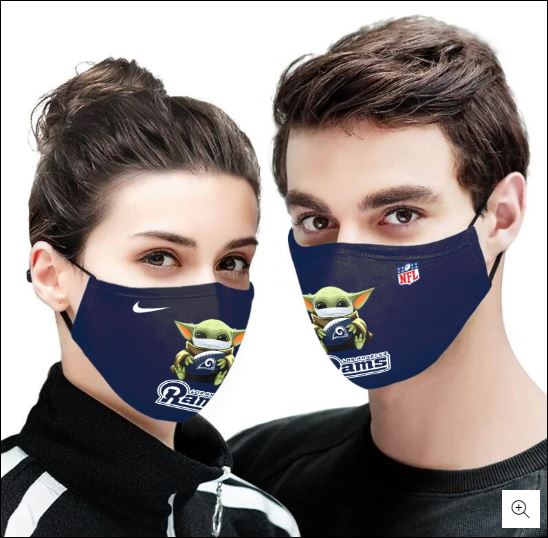 Baby Yoda hug Los Angeles Rams NFL face mask – dnstyles