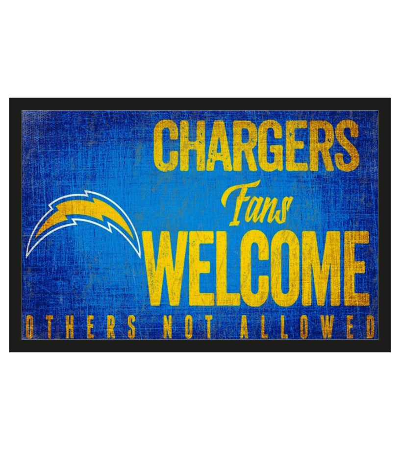 Los Angeles Chargers fans welcome others not allowed doormat 1