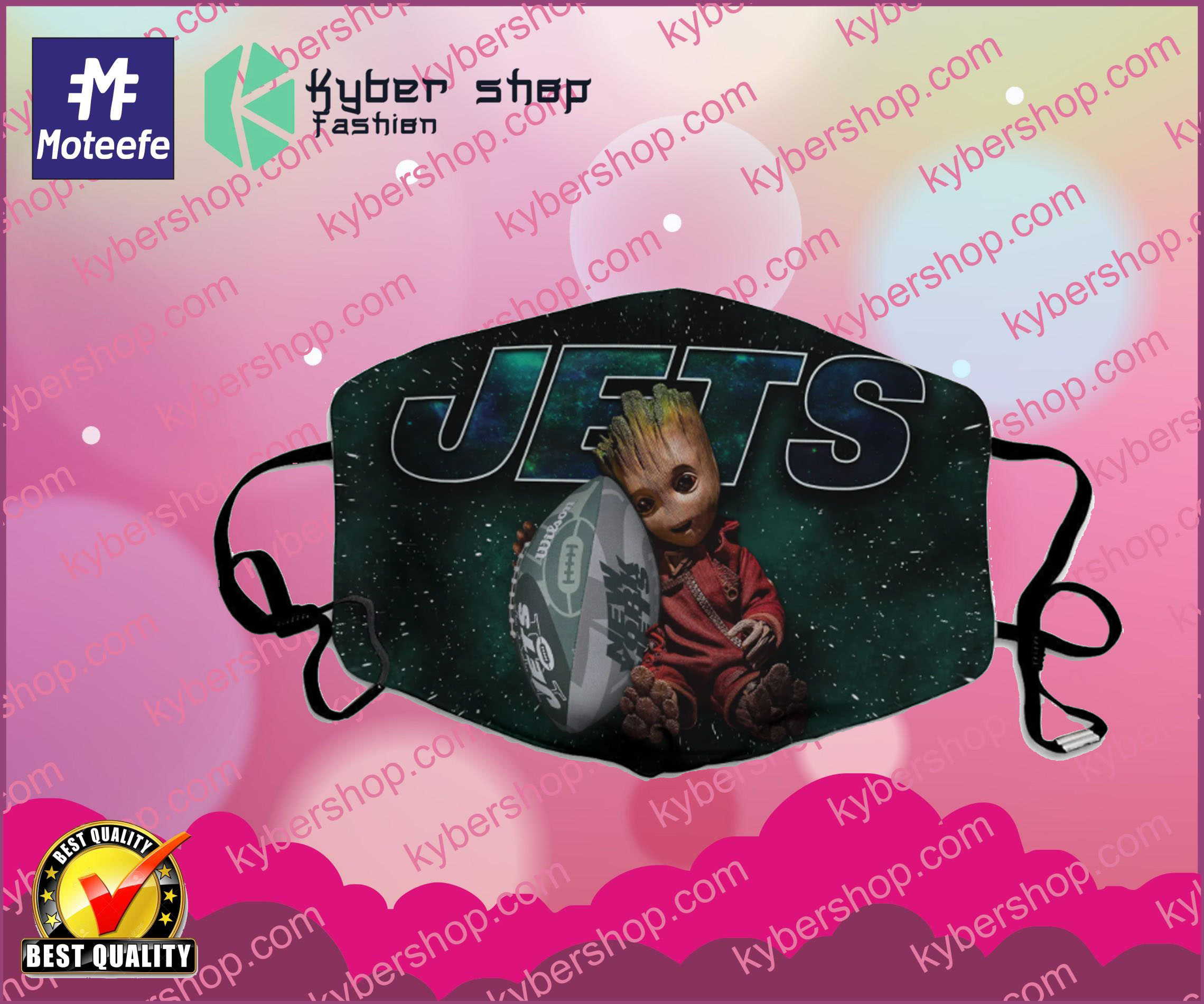Baby Groot I Love New York Jets Face Mask- LIMITED EDTION