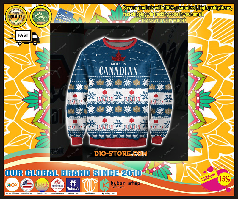3D ALL OVER PRINT MOLSON CANADIAN UGLY CHRISTMAS SWEATER 3