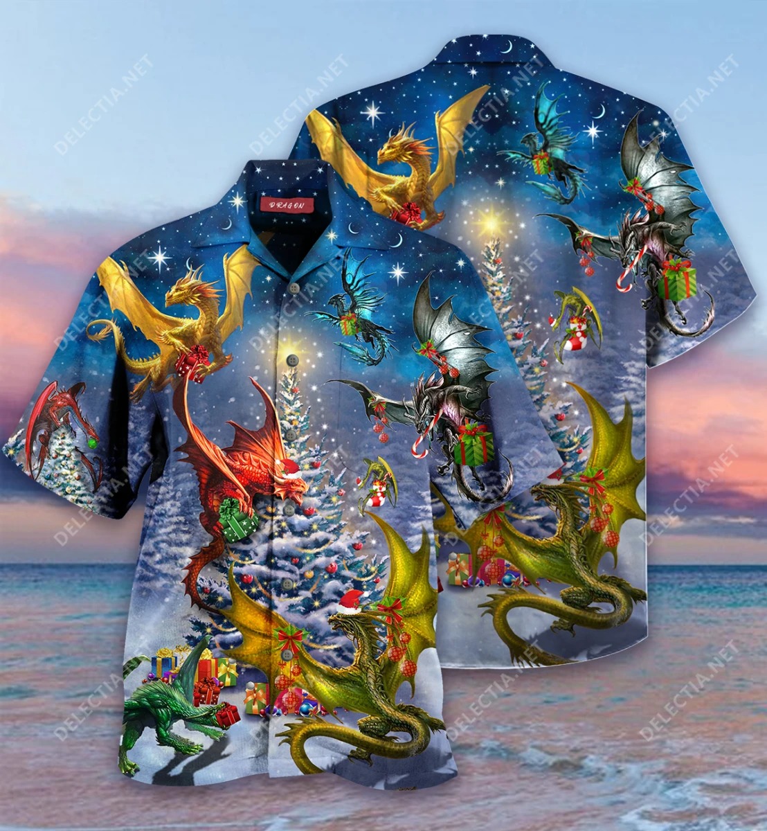 Christmas Dragon Family Reunion short sleeve shirt and hawaiian shirt