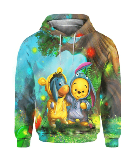 Eeyore And Pikachu 3d all over print Hoodie1