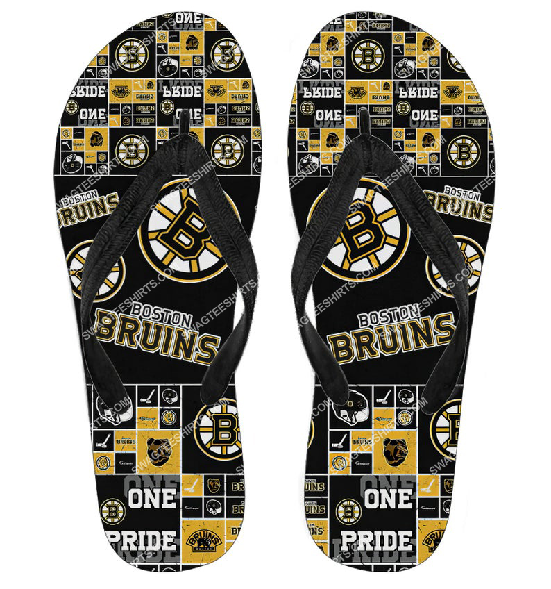 [special edition] the boston bruins team all over print flip flops – maria