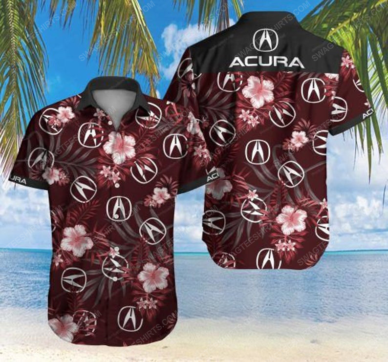 Floral acura car summer vacation hawaiian shirt 1