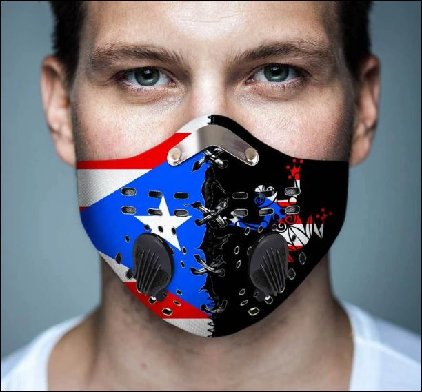 American and Puerto Rico flag filter carbon face mask – dnstyles