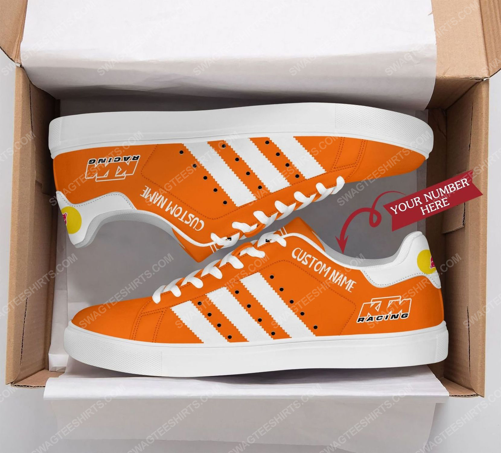 [special edition] Custom red bull ktm factory racing stan smith shoes – Maria