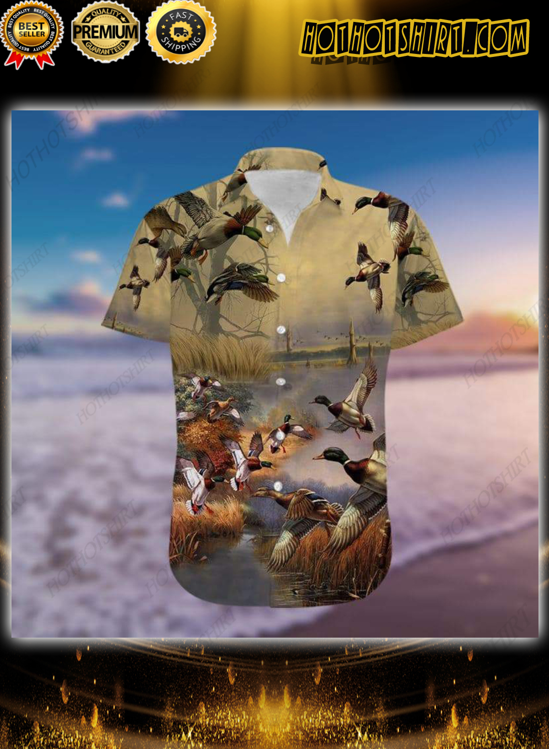 Duck Hunting Hawaiian Aloha Shirt 1