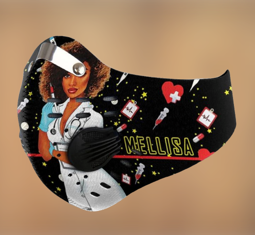 Black girl nurse custom Personalized name filter face mask – LIMITED EDITION