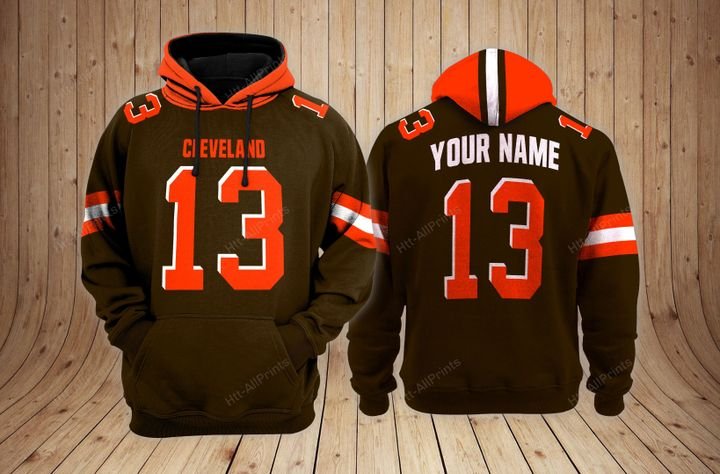 Cleveland browns custom name baseball hoodie 3