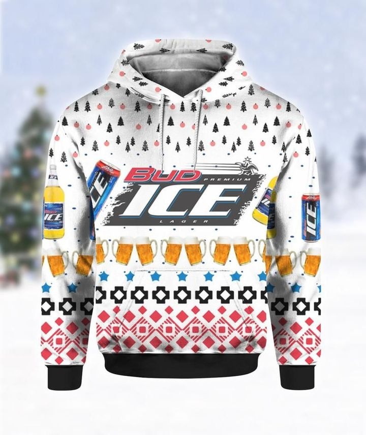 Bud ice beer 3d ugly Christmas Hoodie – LIMITED EDITION