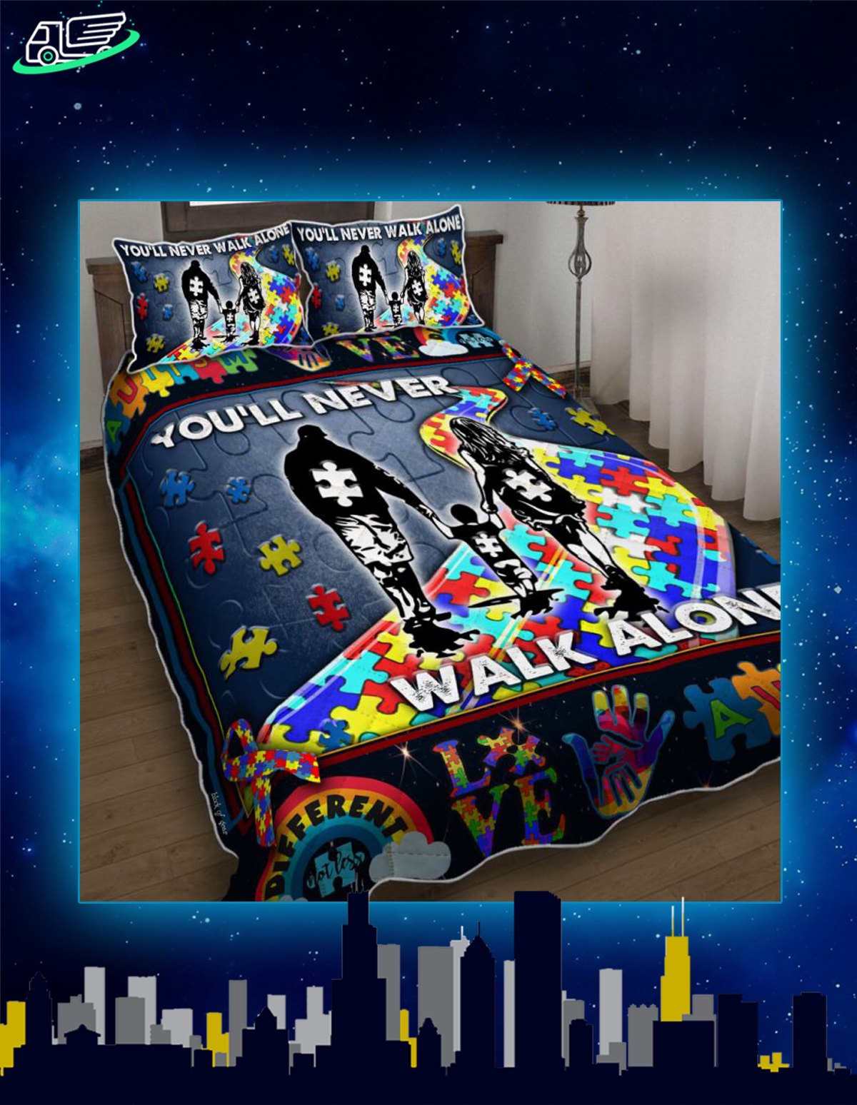 You’ll never walk alone autism bedding set