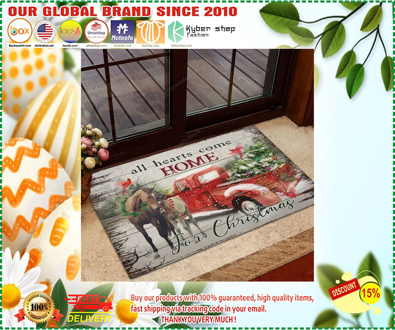 Horse all hearts come home Christmas doormat 1
