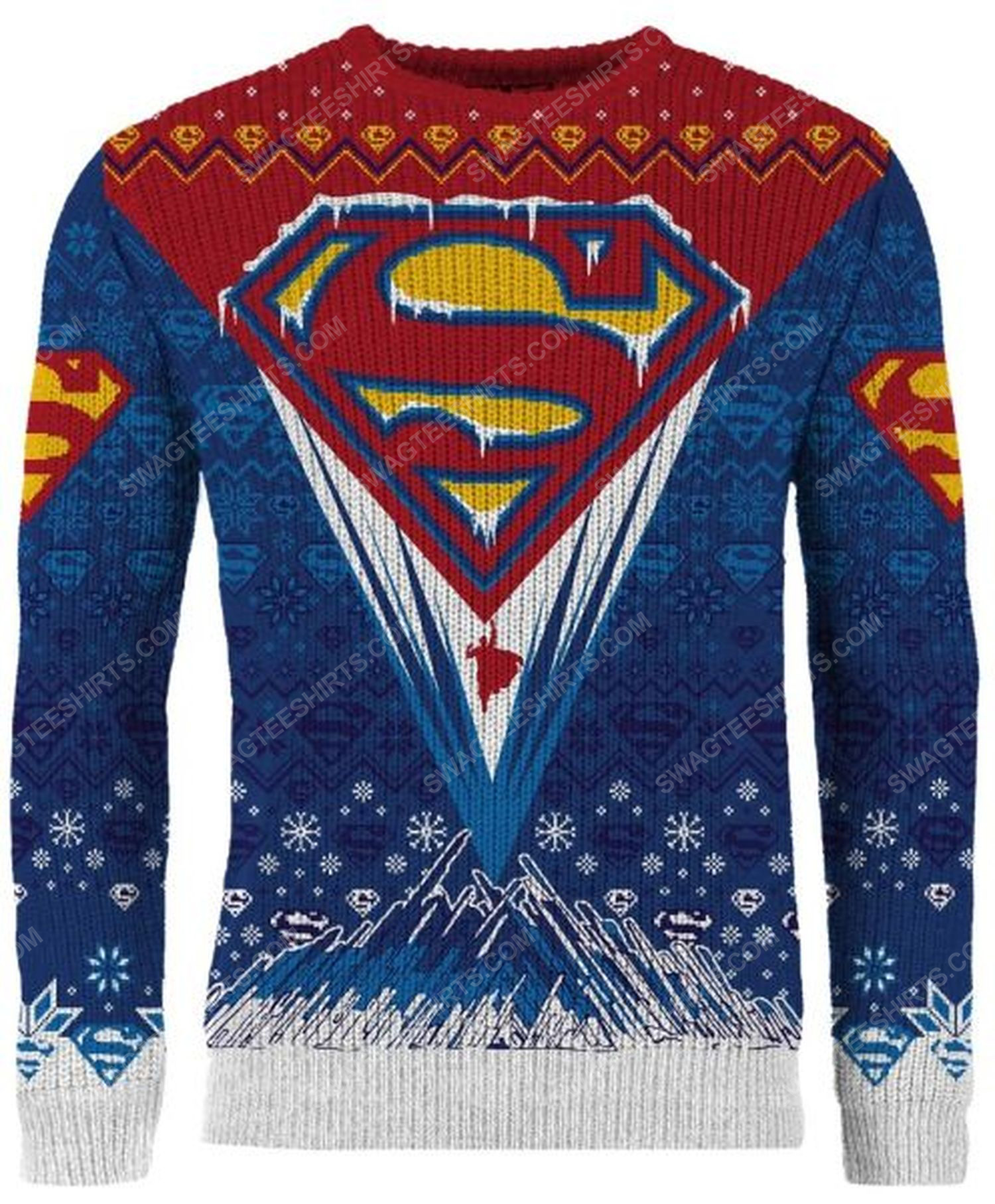 [special edition] Christmas holiday superman full print ugly christmas sweater – maria