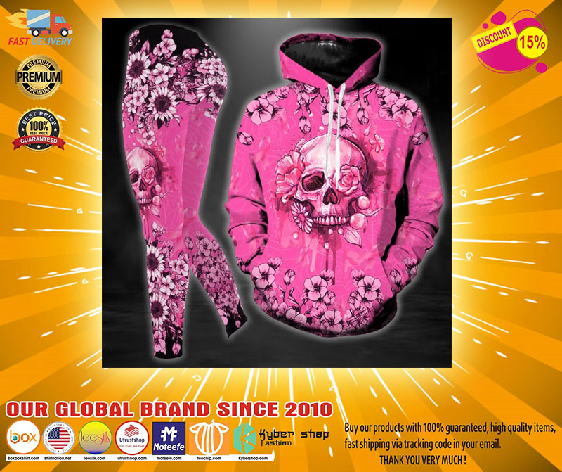 Skull Breast Cancer Warrior hoodie and legging4