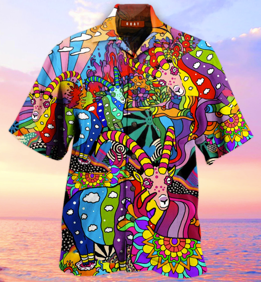 Goats hippie hawaiian shirt 1