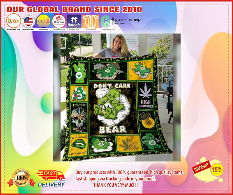 Weed Bear dont care quilt 1