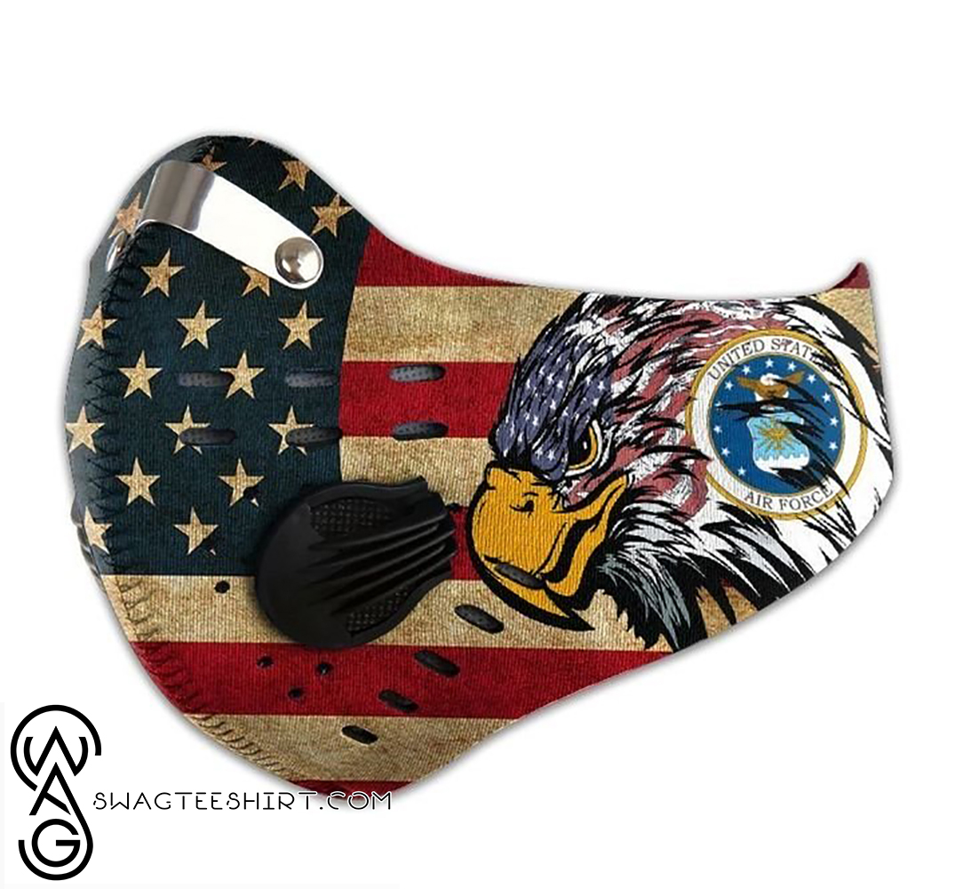 Air force american flag eagle head filter activated carbon face mask