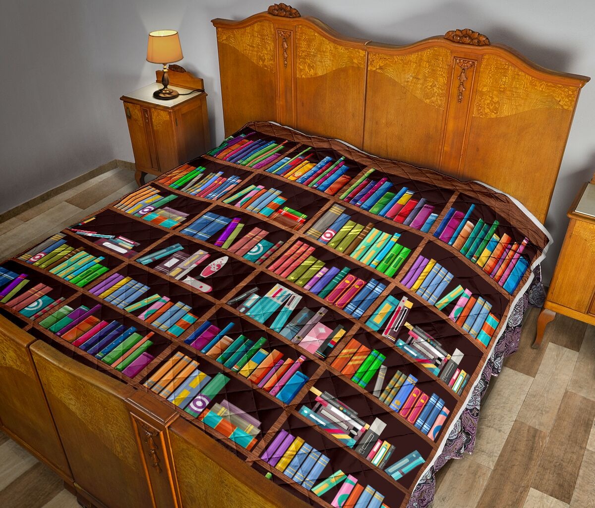 Bookshelf classic quilt blanket