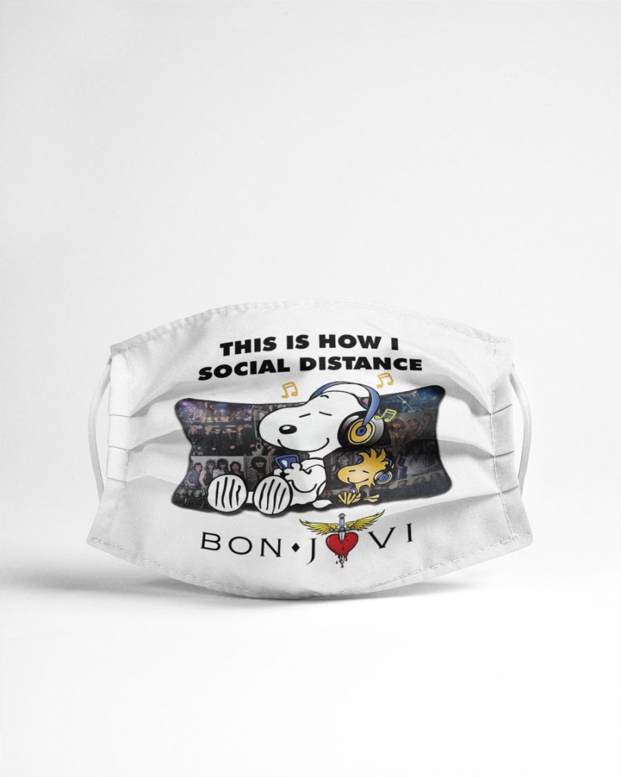 Snoopy This Is How I Social Distance Bon Jovi face mask