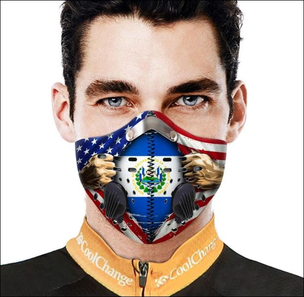 American and El Salvador flag filter activated carbon face mask – dnstyles