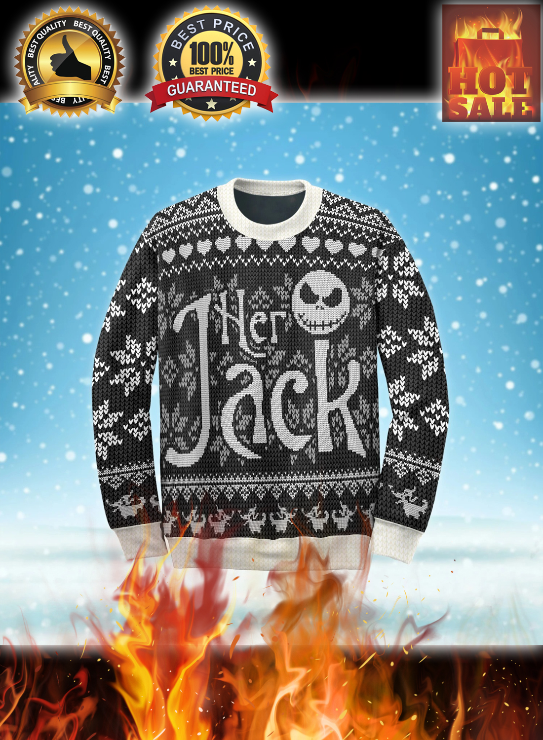 Her jack his sally couple ugly christmas sweatshirt 1