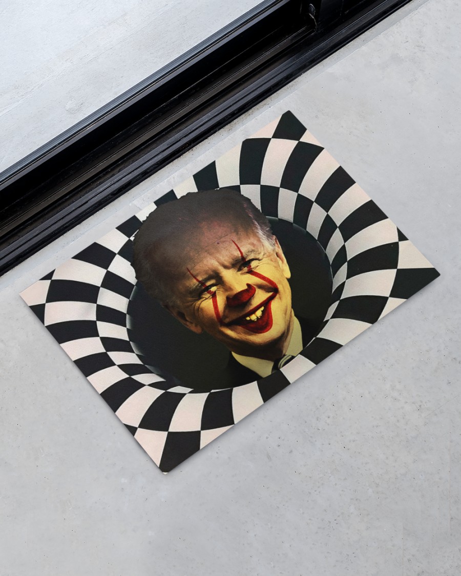 IT clown Biden 3d illusion doormat 3