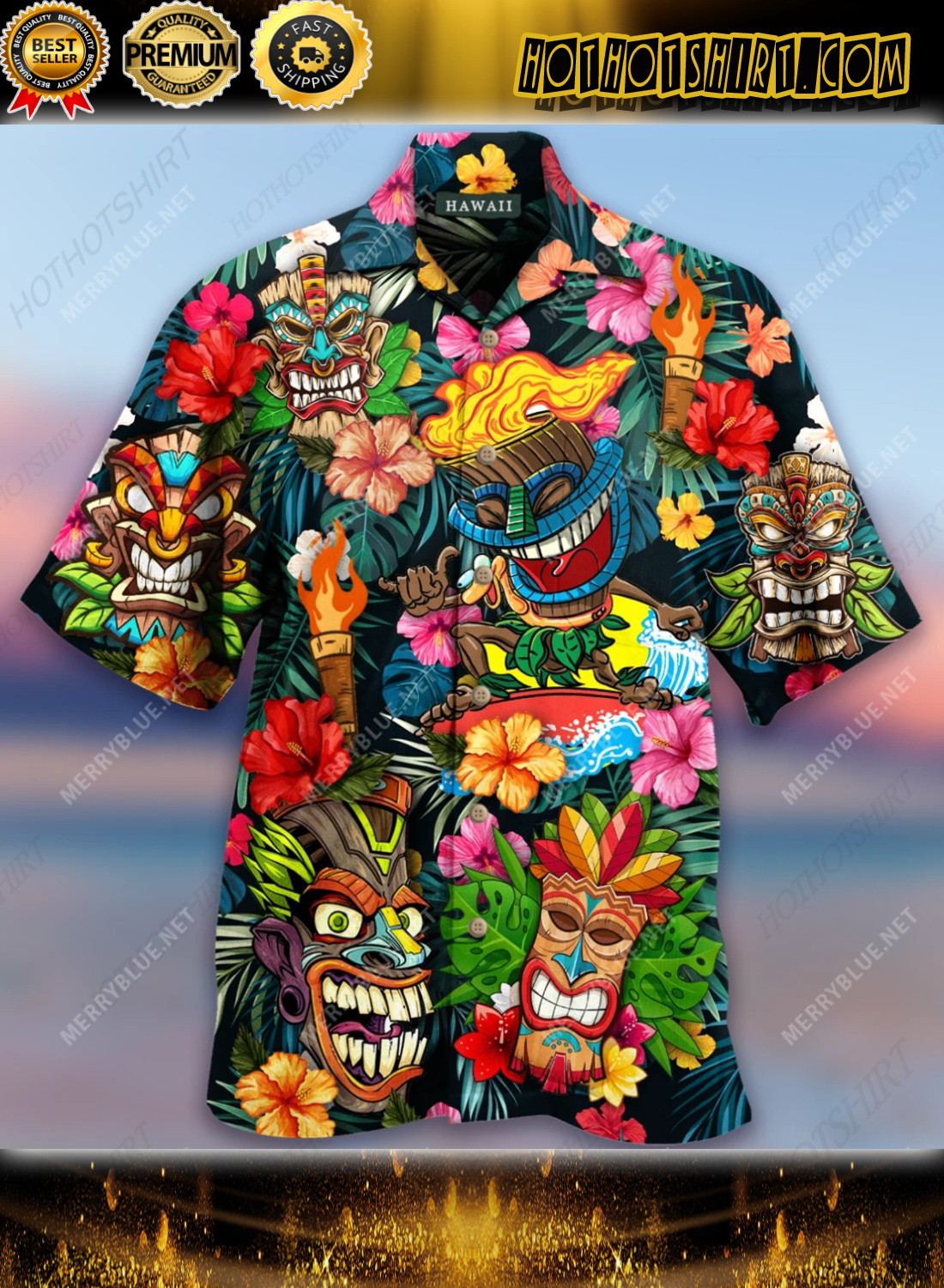 Aloha Tiki Tiki Awesome Unisex Hawaiian Shirt 1