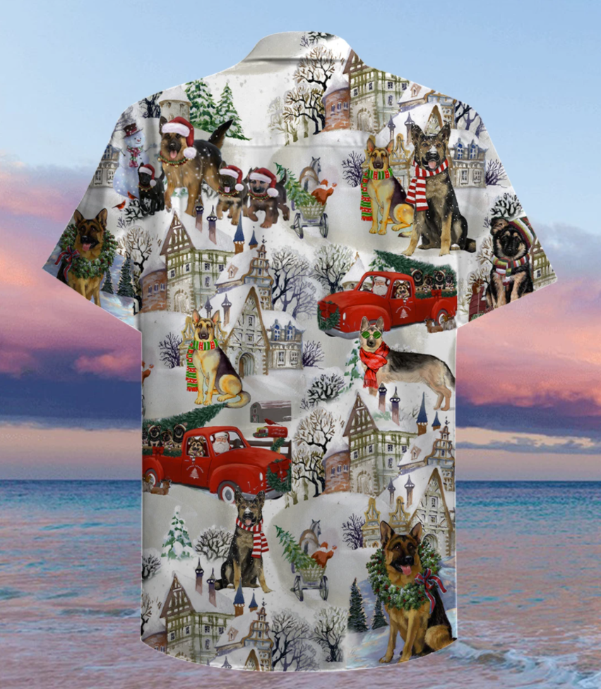 German Shepherds Merry Christmas hawaiian shirt 2