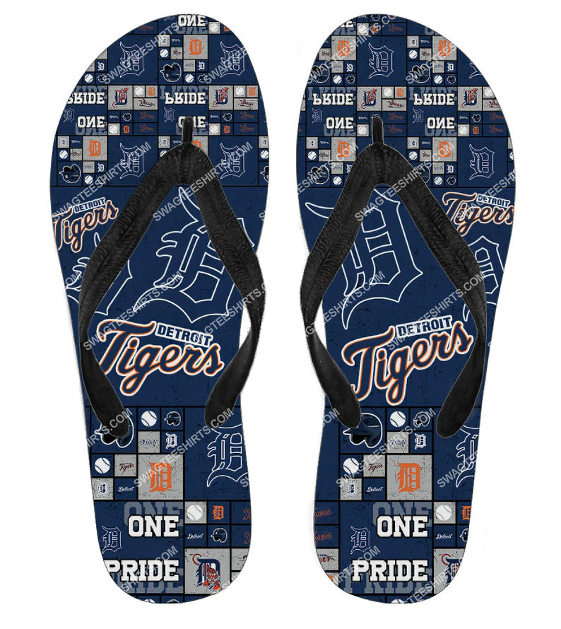 [special edition] the detroit tigers team all over print flip flops – maria