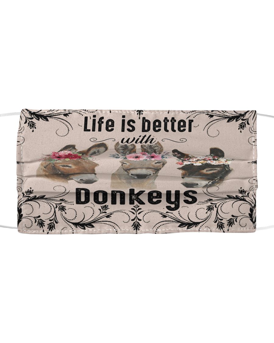 Life is better with donkeys face mask - pic 3